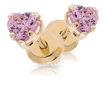 Pink Cubic Z 
Available in 14kt White or Yellow Gold.
With Screw Backs.